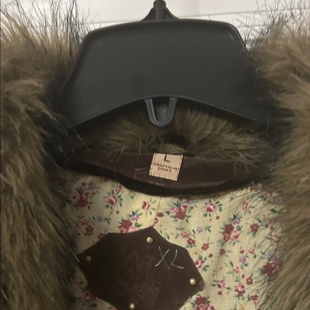 Wilsons Leather Dark Brown Faux Fur Collar Trench Coat - Picture 2 of 5